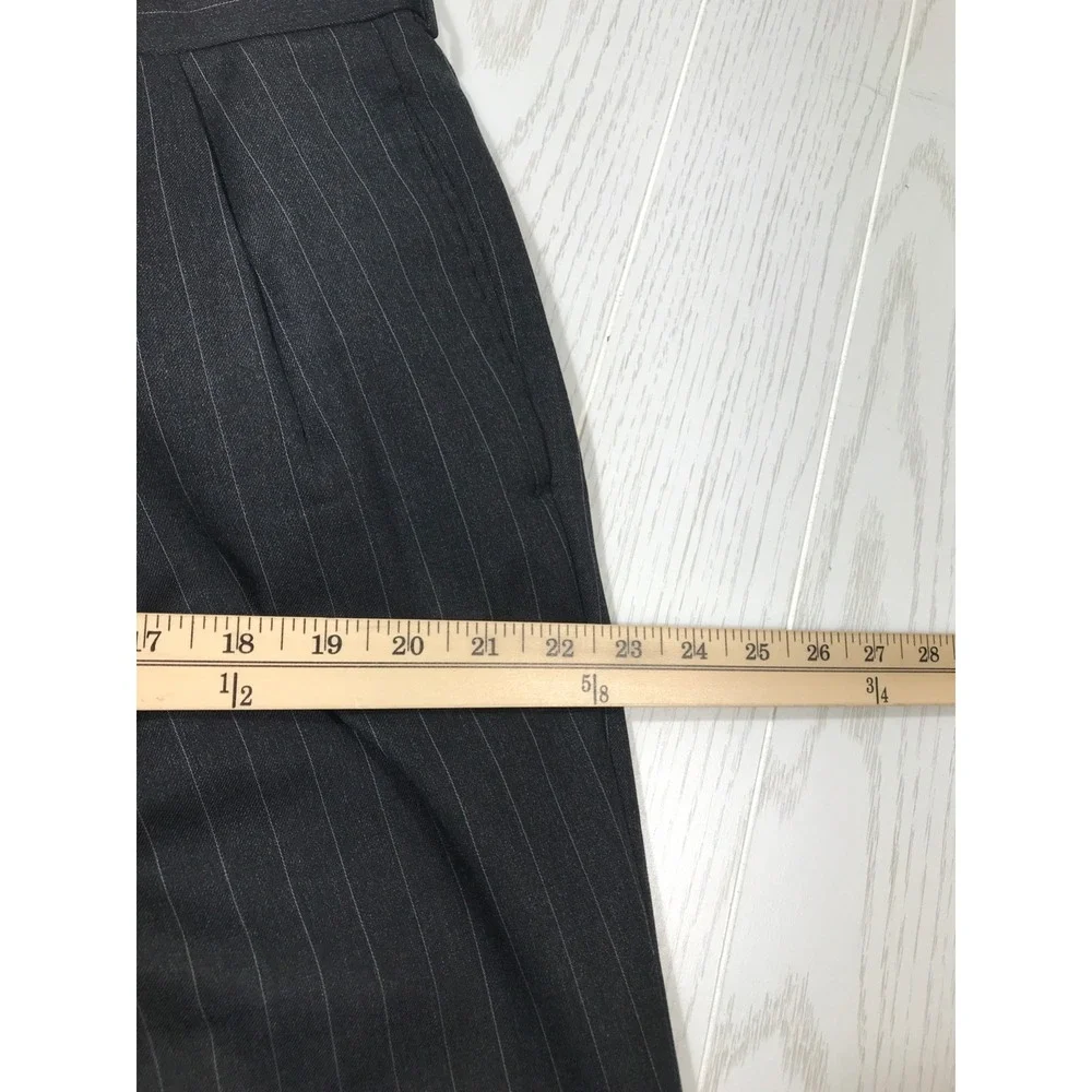 Vintage Bill Blass Pinstripe Suit 42R 34x29 Gray Wool 2 Button Made In USA 90s